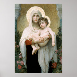 De Madonna van de Rozen Kerstmis Poster