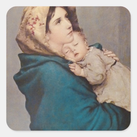 De Madonna van de straten van Roberto Ferruzzi Vierkante Sticker (Voorkant)
