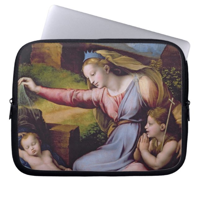 De Madonna van het Blauwe Diadem of de Madonna van Laptop Sleeve (Voorkant)