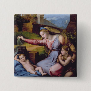 De Madonna van het Blauwe Diadem of de Madonna van Vierkante Button 5,1 Cm