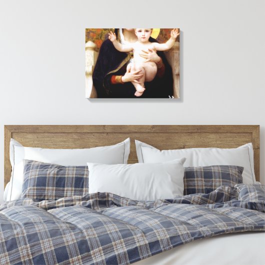 De Madonna van Lilies William Adolphe Bouguereau Canvas Afdruk (Insitu (Slaapkamer))