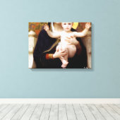 De Madonna van Lilies William Adolphe Bouguereau Canvas Afdruk (Insitu (Houten vloer))
