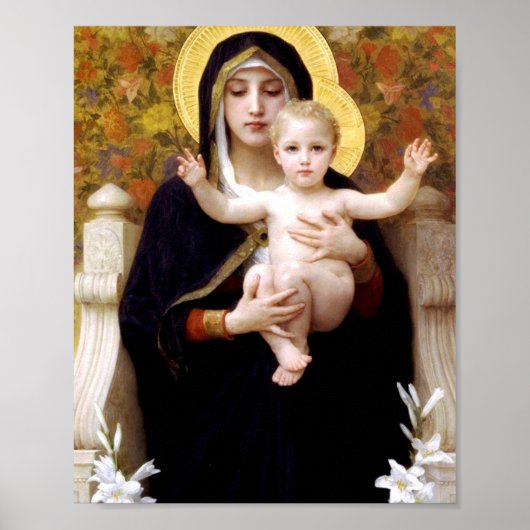 De Madonna van Lilies William Adolphe Bouguereau Poster (Voorkant)
