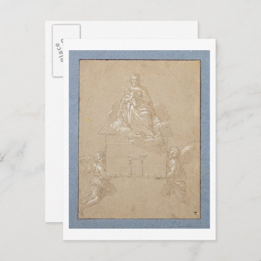 De Madonna van Loreto (pen en inkt) Briefkaart (Voorkant / Achterkant)