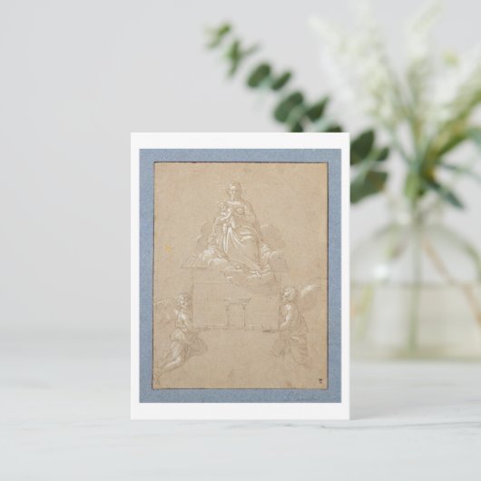 De Madonna van Loreto (pen en inkt) Briefkaart (Staand voorkant)