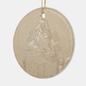 De Madonna van Loreto (pen en inkt) Keramisch Ornament (Links)