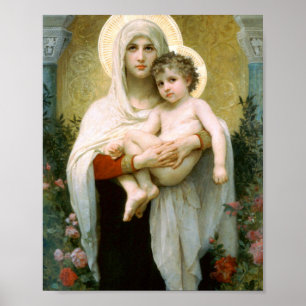 De Madonna van Rozen William Adolphe Bouguereau Poster