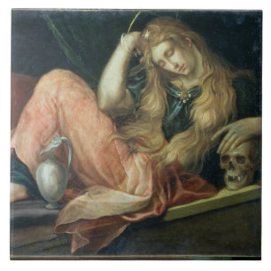 De Magdalene (olie op het canvas) Tegeltje