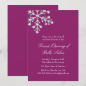 De magenta Grand Opening Offset Crystal Snowflake Kaart (Voorkant / Achterkant)