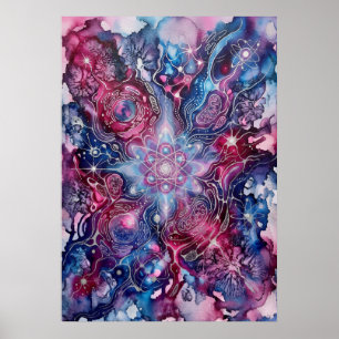 De Magenta Starseed Spirit Bloom Wandkunst Poster