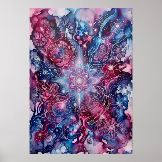 De Magenta Starseed Spirit Bloom Wandkunst Poster (Voorkant)