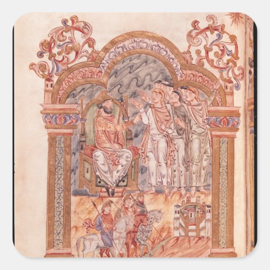 De Magi Visiting King Herod Vierkante Sticker (Voorkant)