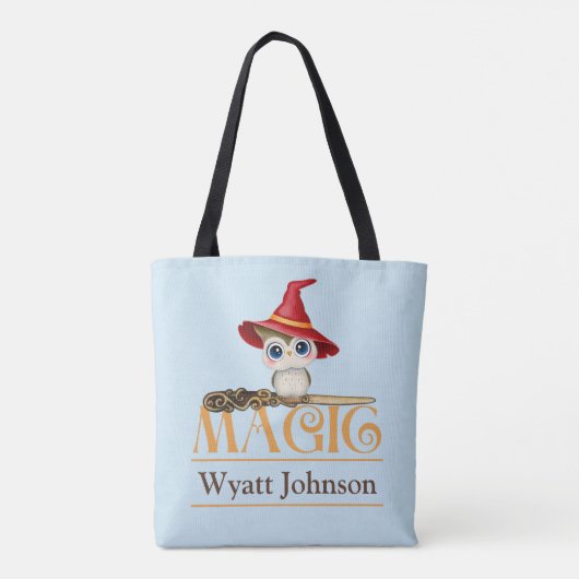 De Magic Witch Uil Herfst thema gepersonaliseerd Tote Bag (Achterkant)