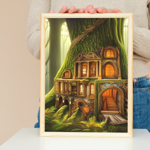 De Magical Carved Treehouse Poster