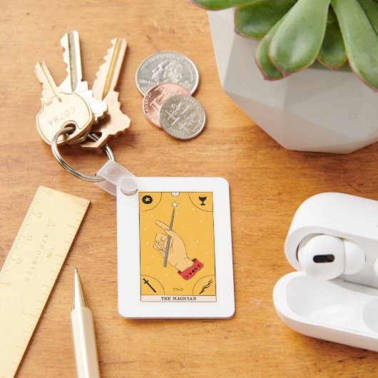 De Magicische tarotkaart oneindig vier elementen Sleutelhanger (Bureau)
