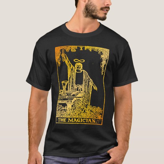 De Magicische Vintage Tarot Kaart de Magiciër T-shirt (Voorkant)