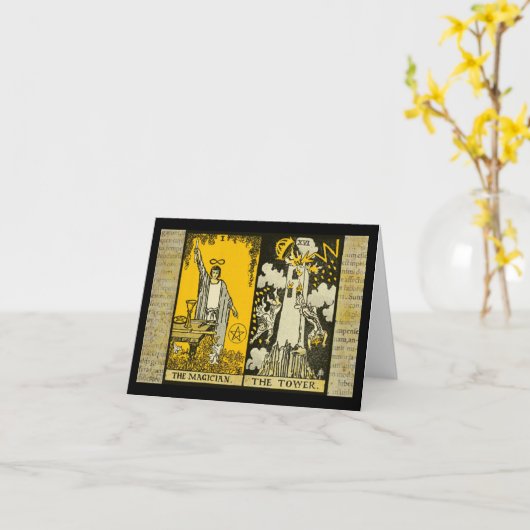 De Magicus en de Toren Tarot 2 Kaart (Gele Bloem)