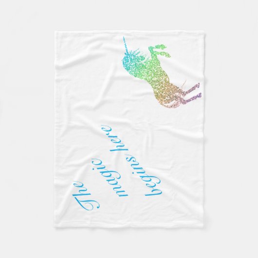 De Magie begint hier Unicorn Fleece Deken (Voorkant)