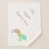 De Magie begint hier Unicorn Sherpa Deken (Voorkant)