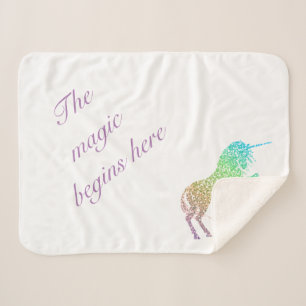 De Magie begint hier Unicorn Sherpa Deken