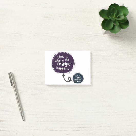 De magie gebeurt buiten je comfortzone post-it® notes (Kantoor)