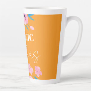 De magie van bloemen latte mok