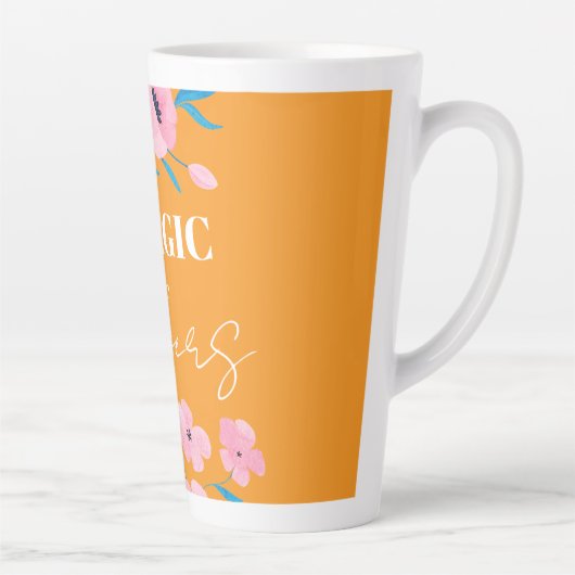 De magie van bloemen latte mok (Rechts)