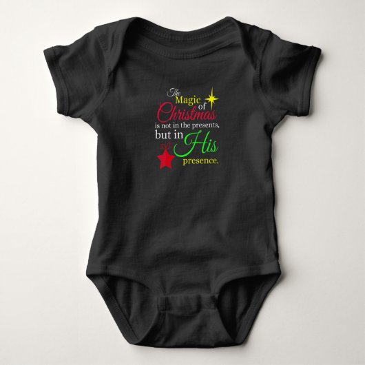 DE MAGIE VAN CHRISTMAS Christelijke Jesus    Birth Romper (Voorkant)