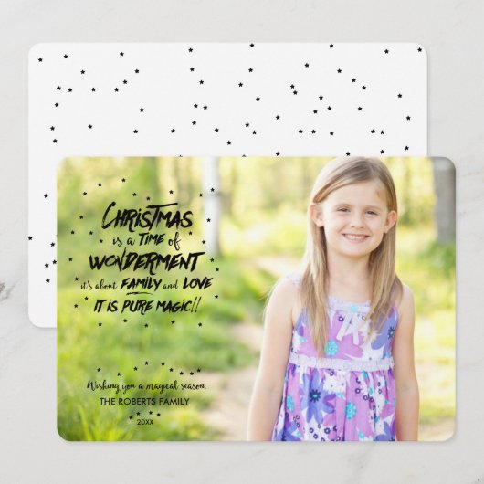 De magie van de kerstfotofeestkaart feestdagenkaart (Voorkant / Achterkant)