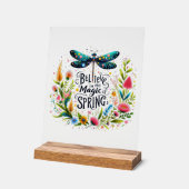 De magie van de lente bloemen acryl bord (Hoek)