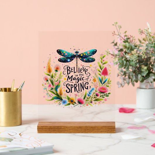 De magie van de lente bloemen acryl bord (Huwelijk)