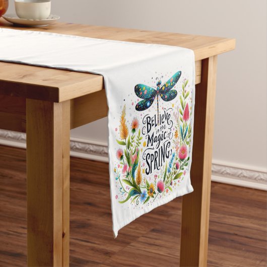 De magie van de lente bloemen korte tafelloper (Voorbeeld)