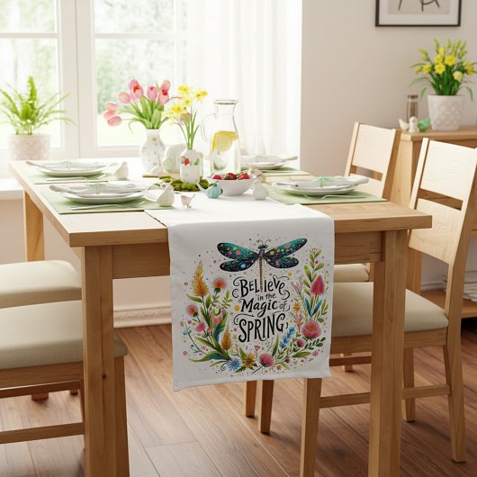 De magie van de lente bloemen korte tafelloper