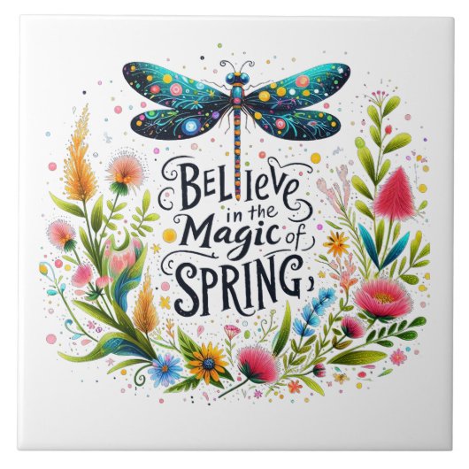 De magie van de lente bloemen tegeltje (Voorkant)