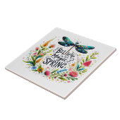 De magie van de lente bloemen tegeltje (Zijkant)