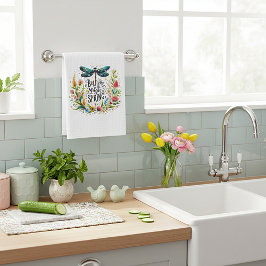 De magie van de lente bloemen theedoek