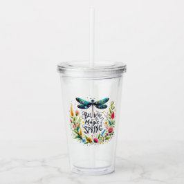 De magie van de lente bloemrijk acryl drinkbeker