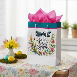 De magie van de lente bloemrijk medium cadeauzakje