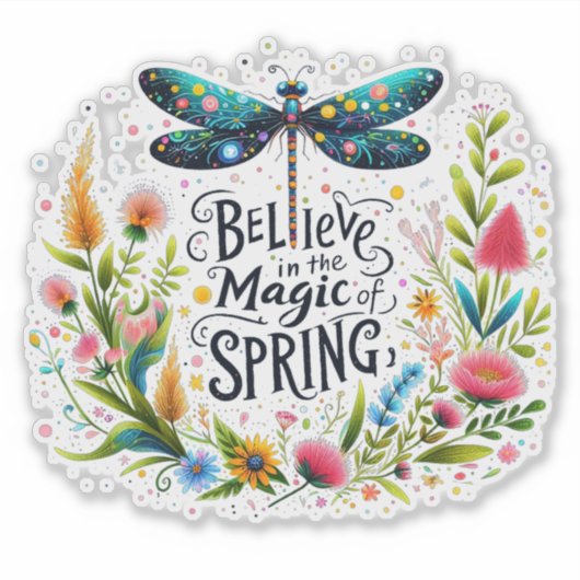De magie van de lente bloemrijk sticker (Voorkant)