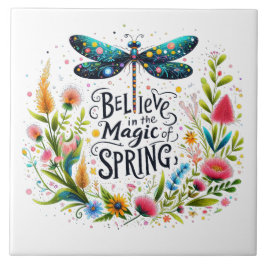 De magie van de lente bloemrijk tegeltje