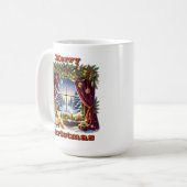 De magie van de winter door glas koffiemok (Voorkant links)