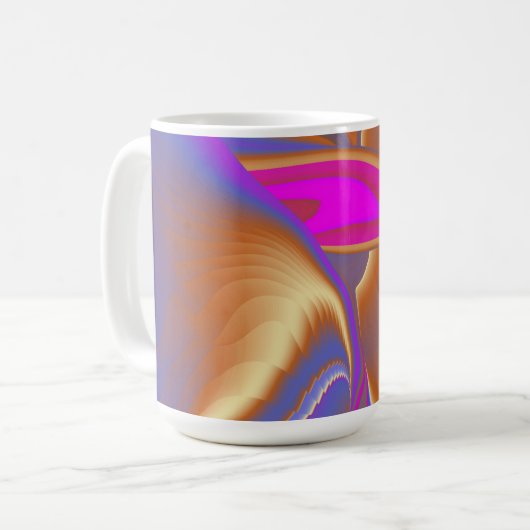 De Magie van de Zomer, Abstracte 3D Kunst Koffiemok (Voorkant links)