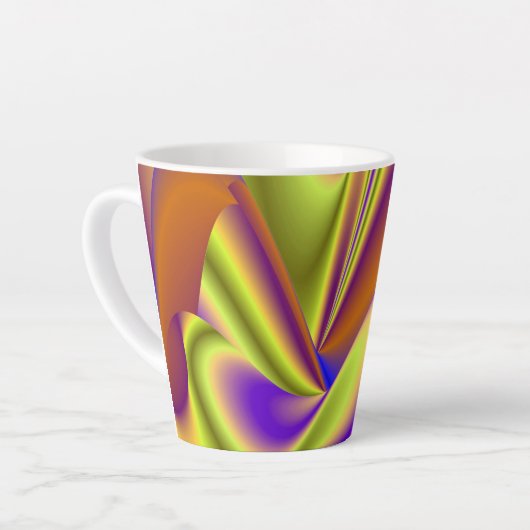 De Magie van de Zomer, Abstracte 3D Kunst Latte Mok (Linkerhoek)