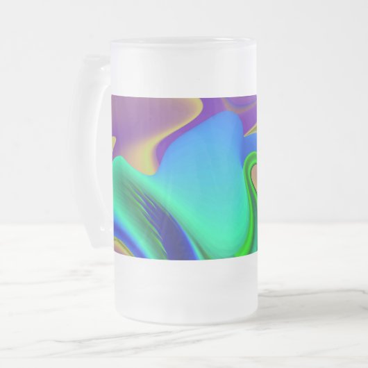 De Magie van de Zomer, Abstracte 3D Kunst Matglas Bierpul (Voorkant links)