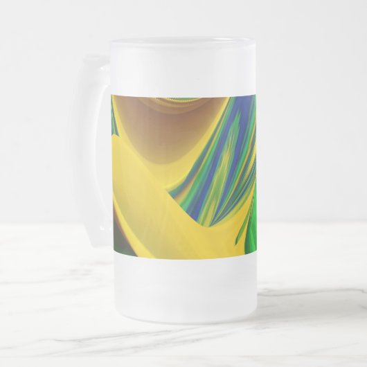 De Magie van de Zomer, Abstracte 3D Kunst Matglas Bierpul (Voorkant links)