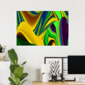 De Magie van de Zomer, Abstracte 3D Kunst Poster (Thuiskantoor)