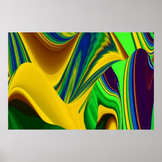 De Magie van de Zomer, Abstracte 3D Kunst Poster (Voorkant)