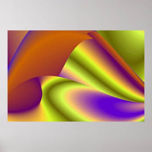 De Magie van de Zomer, Abstracte 3D Kunst Poster (Voorkant)