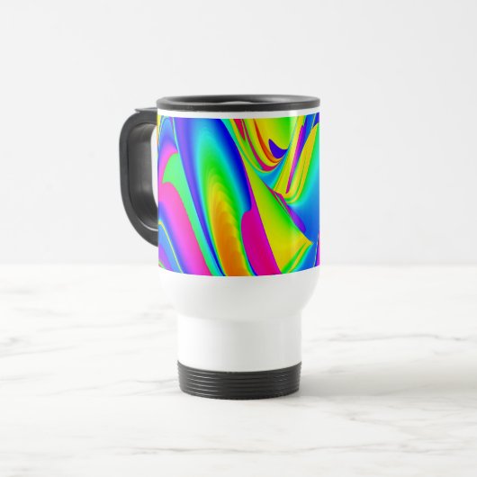 De Magie van de Zomer, Abstracte 3D Kunst Reisbeker (Voorkant links)