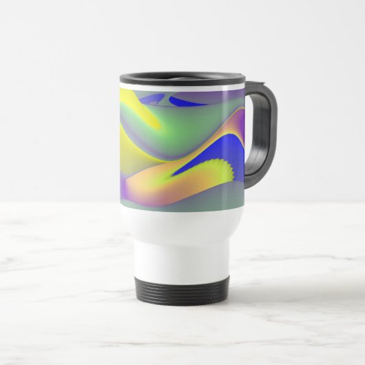 De Magie van de Zomer, Abstracte 3D Kunst Reisbeker (Voorkant rechts)